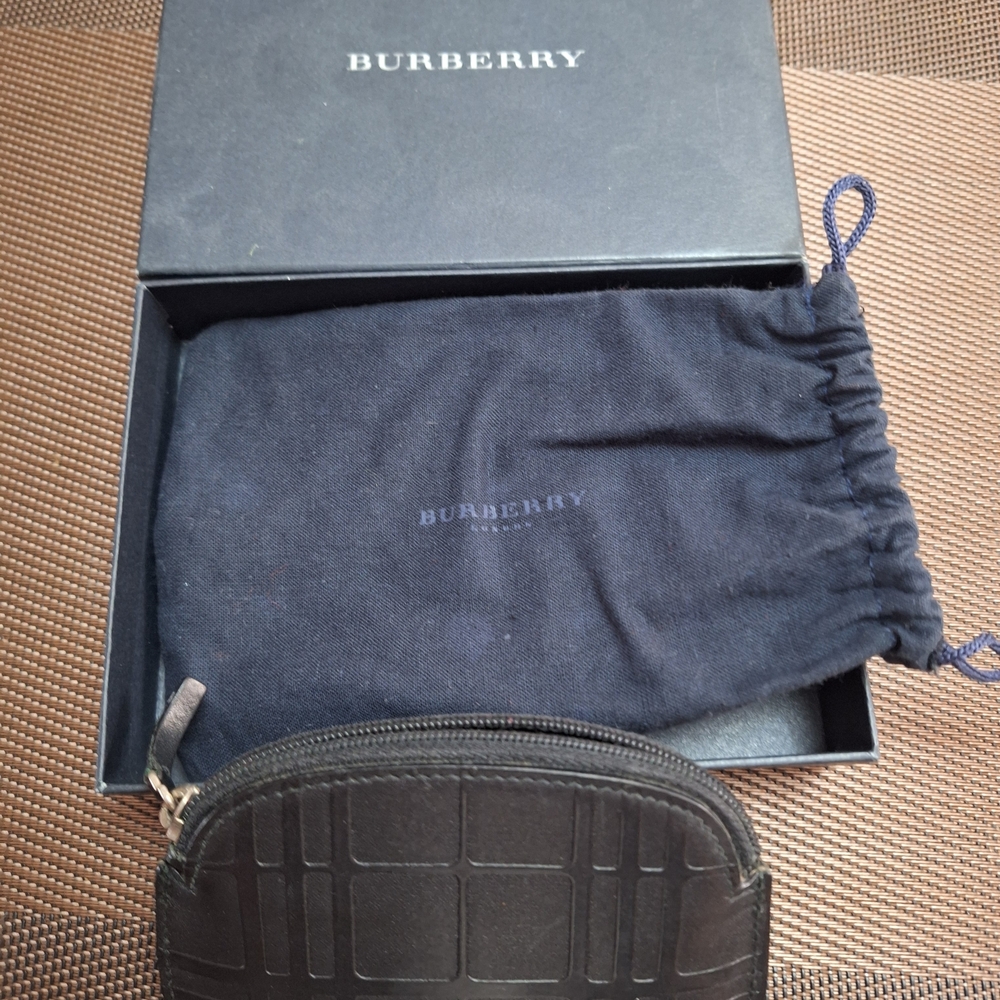 Burberry Black Textured Leather Pouch